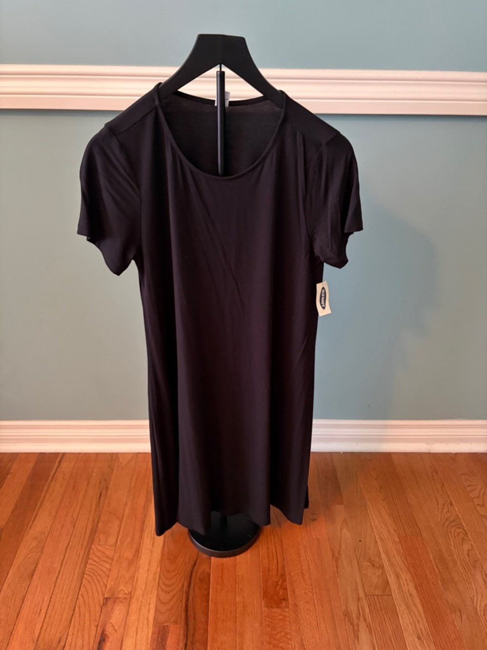 Old Navy Black Short-Sleeve Tunic Cotton Dress